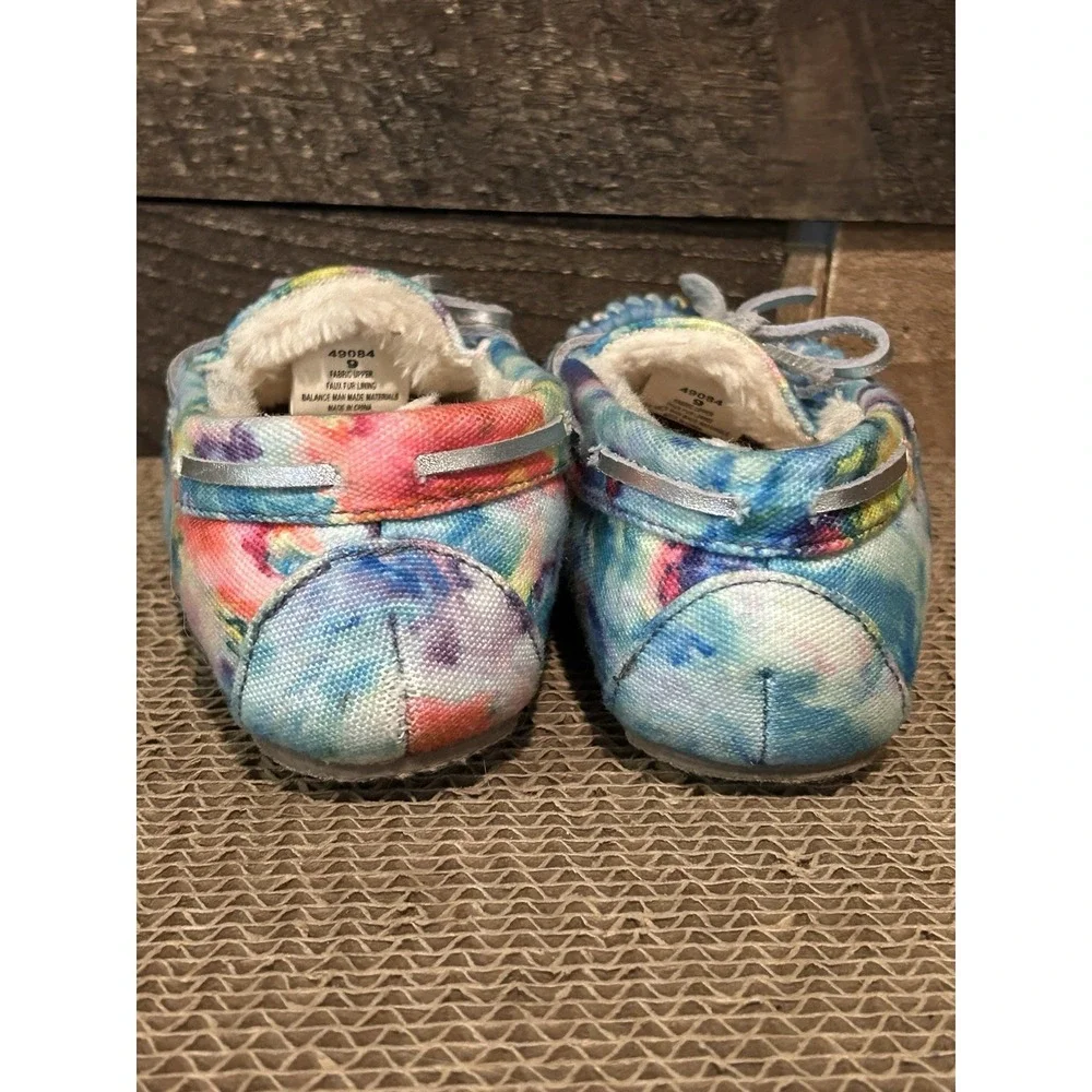 Minnetonka Kids Cassie Slipper Mocassins Tie Dye 49084 Plush Lined‎ Girls 9 EUC